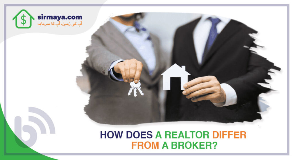 How does a realtor differ from a broker?